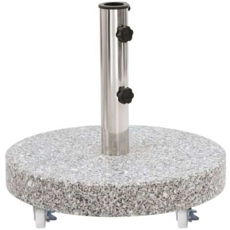 Pied de parasol Socle de parasol - Granite 30 kg Rond Gris BV619727 - BonneVie (1/4)