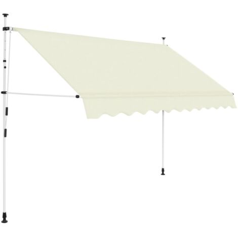 Auvent manuel rétractable - Auvent de jardin Soleil imperméable 300 cm Crème BV163592 - BonneVie (1/5)