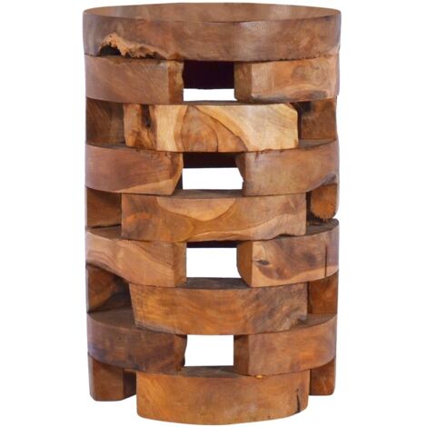 SKM Table de chevet 30x30x45 cm Bois de teck massif (1/5)