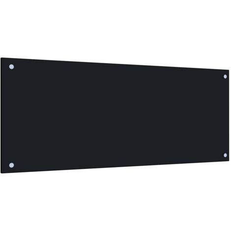 Bonnevie – Crédence de cuisine en verre trempé noir 100 x 40 cm – Protection anti-éclaboussures – Résistant à la chaleur et aux rayures (1/5)