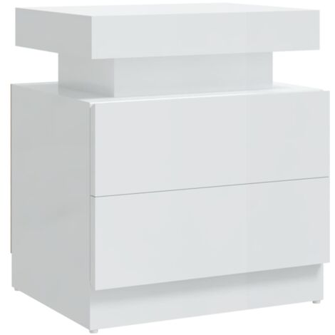 Furniture Limited - Table de chevet Blanc brillant 45x35x52 cm Bo (1/5)