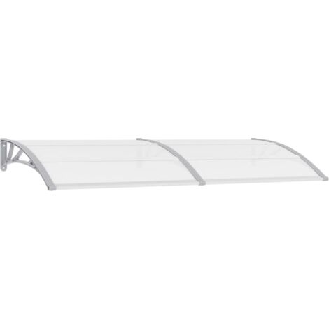 Auvent de porte Marquise d'entrée - Store Banne Gris et transparent 240x80 cm PC BV983086 - BonneVie (1/6)