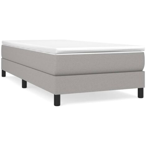 Bonnevie – Sommier tapissier 90x190 cm – Tissu 100% polyester – Lattes en contreplaqué pour bonne répartition du poids – Gris clair - OIB8980E