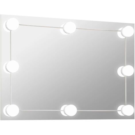 Miroir mural avec lampes LED Luxueux, Miroir pour salle de bain, Rectangulaire Verre OIB6785E (1/5)