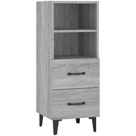 Buffet Commode Armoire Luxueux, pour Salon Chambre Entrée Cuisine, Sonoma gris 34,5x34x90 cm Bois d'ingénierie OIB7626E (1/5)
