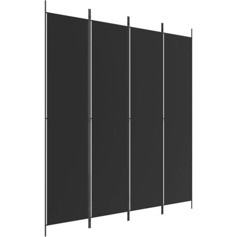 Paravent Cloison de séparation 4 panneaux - Séparateur de Jardin Noir 200x220 cm Tissu BV648905 - BonneVie (1/5)