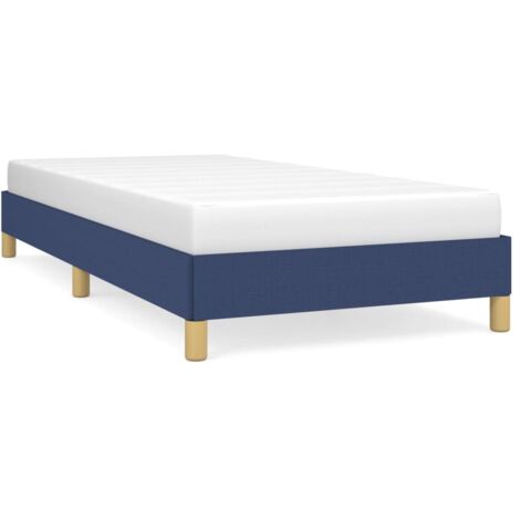 Bonnevie – Lit simple adulte 90x190 cm – Cadre en tissu bleu – Lattes en contreplaqué pour soutien optimal – Dimensions totales 193x93x25 cm - BV131624 (1/4)