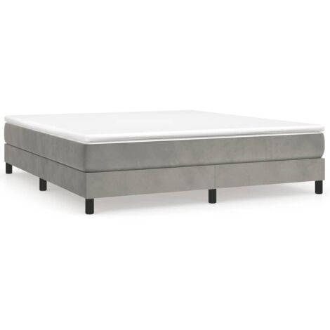 Bonnevie – Sommier tapissier 160x200 cm – Velours gris clair – Lattes en contreplaqué pour soutien optimal – Cadre robuste et élégant - OIB8105E
