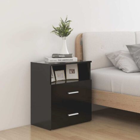 SKM Table de chevet Noir 50x32x60 cm (1/5)
