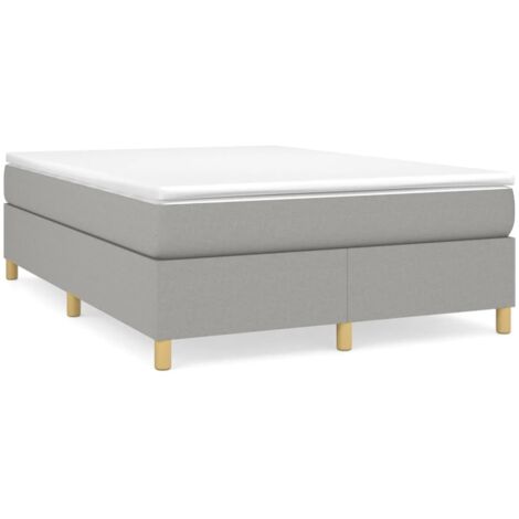 Bonnevie – Sommier tapissier 140x200 cm – Tissu 100% polyester – Lattes en contreplaqué pour répartition du poids – Gris clair - OIB4264E