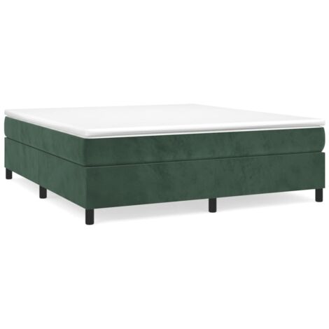 Sommier à ressorts de lit - Sommier pour Adulte et Enfant - Vert foncé 180x200 cm Velours BV552311 - BonneVie (1/5)