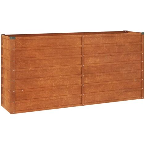 Jardinière de jardin - Balconnière à fleurs Gris 160x40x77 cm Acier corten BV317992 - BonneVie (1/5)