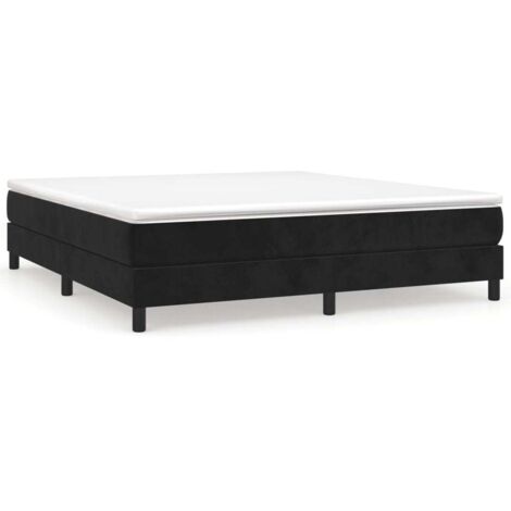 Bonnevie – Sommier tapissier 160x200 cm en velours noir – Lattes en contreplaqué pour soutien optimal – Cadre robuste pour matelas - OIB7509E