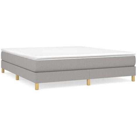 Bonnevie – Sommier tapissier 180x200 cm en tissu gris clair – Lattes en contreplaqué pour soutien optimal – Dimensions totales 203x180x25 cm - OIB8968E