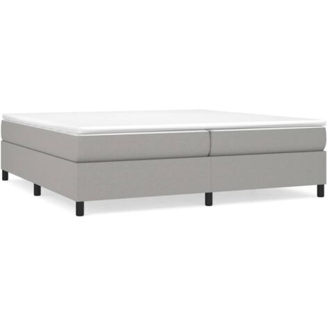 Bonnevie – Sommier tapissier 200x200 cm – Tissu polyester gris clair – Lattes en contreplaqué pour soutien optimal – Cadre robuste - OIB1004E