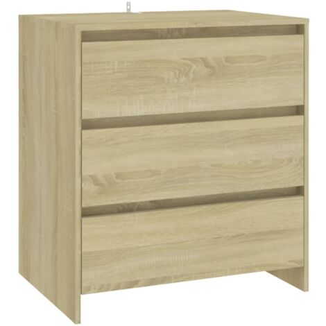 Buffet Commode Armoire Luxueux, pour Salon Chambre Entrée Cuisine, Chêne Sonoma 70x41x75 cm Aggloméré OIB6052E (1/5)