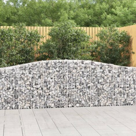 Bonnevie – Panier de gabions arqué 400x30x80/100 cm – Fer galvanisé résistant à la corrosion – Pour murs de soutènement décoratifs - BV703679