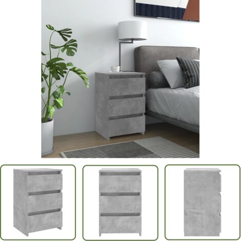 SKM Table de chevet Gris béton 40x35x62,5 cm Aggloméré (1/5)