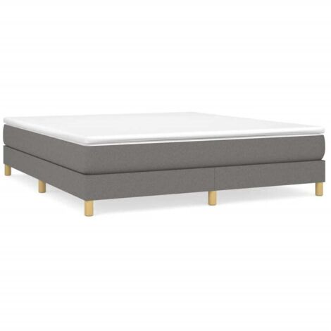 Bonnevie – Sommier tapissier 160x200 cm – Tissu polyester gris foncé – Lattes en contreplaqué pour soutien optimal – Dimensions totales 203x160x25 cm - OIB4089E