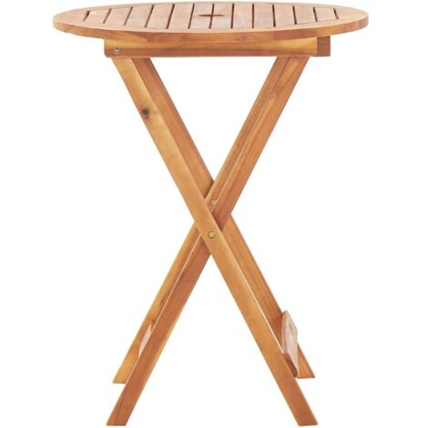 INLIFE Table pliable de jardin 60x75 cm Bois d'acacia massif (1/5)