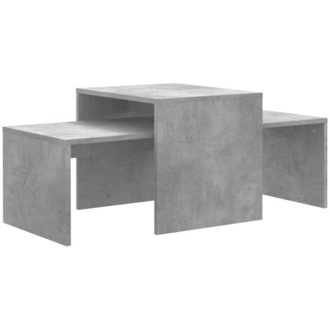 Ensemble de Tables basses de salon, Tables Café, Gris béton 100x48x40 cm Aggloméré OIB8120E (1/5)