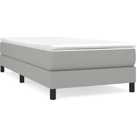 Bonnevie – Sommier tapissier 80x200 cm – Tissu 100% polyester respirant – Lattes en contreplaqué pour répartition du poids – Gris clair - OIB5701E (1/4)