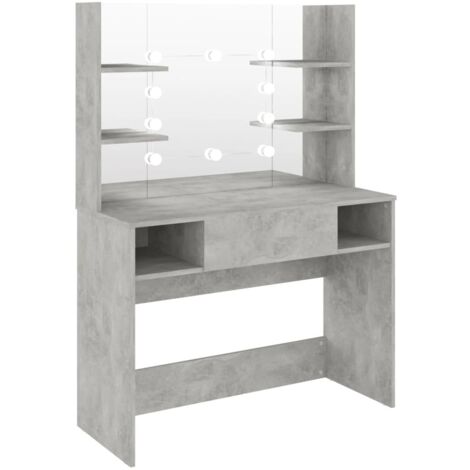 Table de maquillage éclairage LED 100x40x135 MDF Gris béton (1/5)