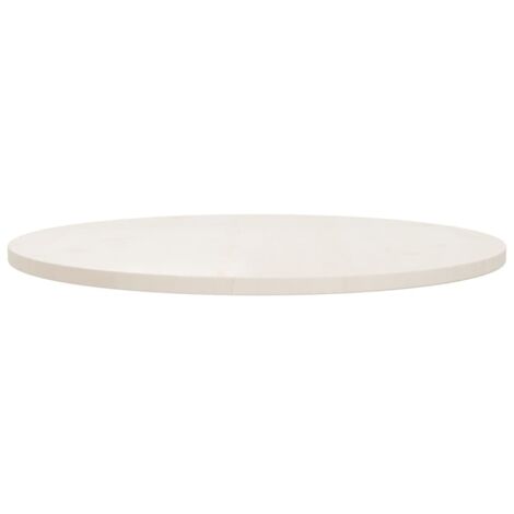 Bonnevie – Plateau de table rond blanc Ø80 cm – Bois de pin massif – Épaisseur 2,5 cm – Pour tables à manger et basses - OIB2042E