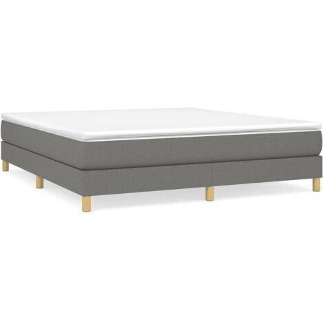 Bonnevie – Sommier à ressorts 180x200 cm – Tissu polyester gris foncé – Cadre tapissier avec lattes en contreplaqué – Stabilité renforcée - OIB3949E