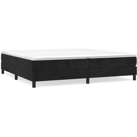 Bonnevie – Sommier tapissier 200x200 cm en velours noir – Lattes en contreplaqué pour soutien optimal – Cadre robuste pour confort durable - OIB7017E