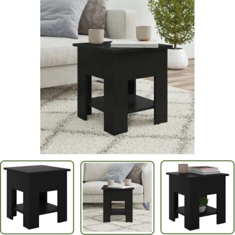 Table basse Noir 40x40x42 Bois d'ingénierie