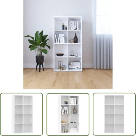 INLIFE Bibliothèque/Buffet Blanc 66 x 30 x 130 cm Aggloméré (1/5)
