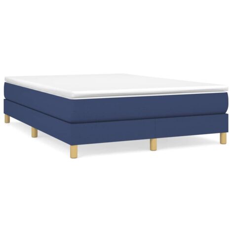 Bonnevie – Sommier tapissier 140x200 cm – Tissu 100% polyester bleu – Lattes en contreplaqué pour soutien optimal – Dimensions totales 203x140x25 cm - OIB5802E