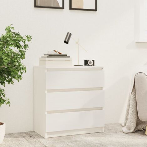 Table de chevet - Bout de Canapé Armoire De Rangement Blanc 60x36x64 cm Bois de pin massif BV588757 - BonneVie (1/5)