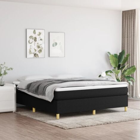 Sommier à ressorts de lit - Sommier pour Adulte et Enfant - Noir 180x200 cm Tissu BV800338 - BonneVie (1/5)