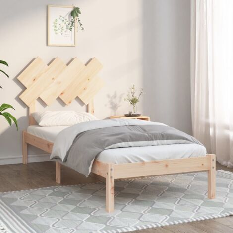 Lit double pour adulte Cadre de lit - 90x190 cm Simple Bois massif BV181198 - BonneVie (1/5)