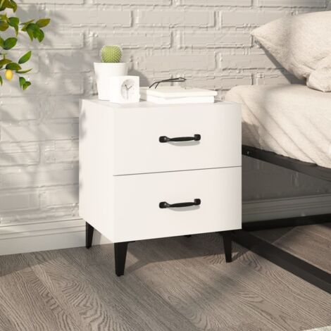 Table de chevet - Bout de Canapé Armoire De Rangement Blanc 40x35x47,5 cm BV528562 - BonneVie (1/5)