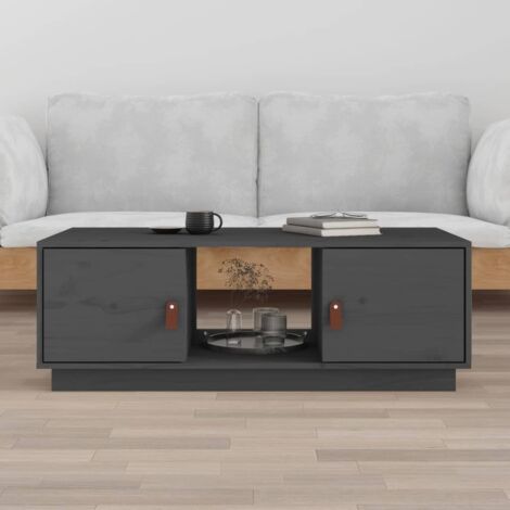 Furniture Limited - Table basse Gris 100x50x35 cm Bois massif de (1/5)