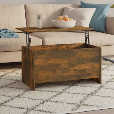 Table basse Table d'appoint pour Salon Chambre - Chêne fumé 102x55,5x52,5 cm Bois d'ingénierie BV676245 - BonneVie (1/5)