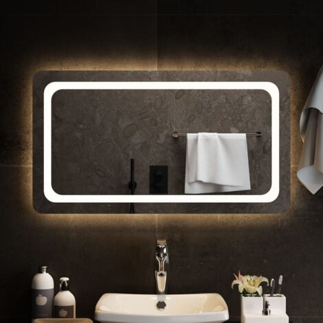 Miroir lumineux de salle de bain à LED Style baroque - 90x50 cm BV246579 - BonneVie (1/4)