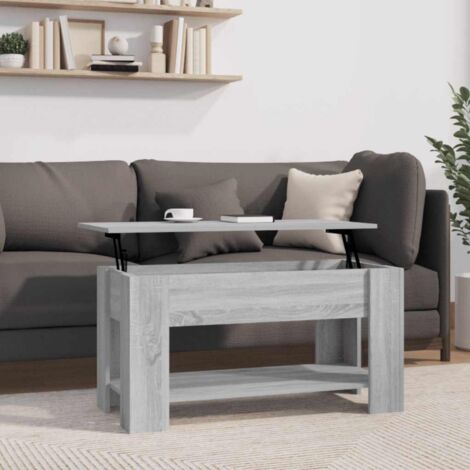 Table basse Table d'appoint pour Salon Chambre - Sonoma gris 101x49x52 cm Bois d'ingénierie BV364384 - BonneVie (1/5)