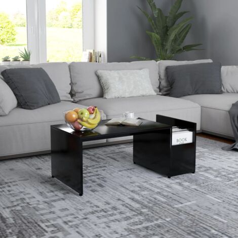 Table basse Table d'appoint pour Salon Chambre - Noir 90x45x35 cm Aggloméré BV511087 - BonneVie (1/5)