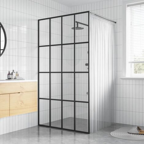 Paroi de douche - Paroi de baignoire Verre trempé transparent 80x195 cm BV497177 - BonneVie (1/4)