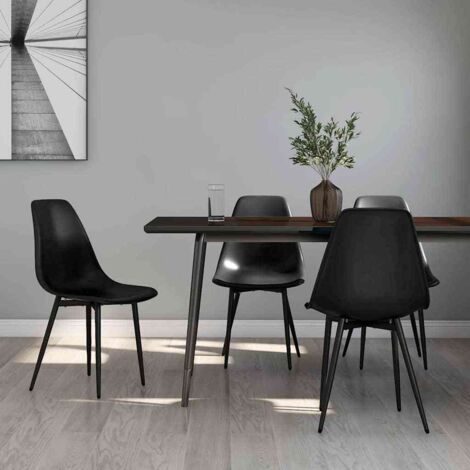 Lot de 4 Chaises de salle à manger - Chaises à dîner Noir PP BV291377 - BonneVie (1/5)