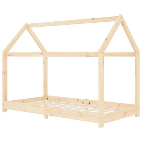 Lit simple pour enfant - Cadre de lit Bois de pin massif 80x160 cm BV892964 - BonneVie (1/5)