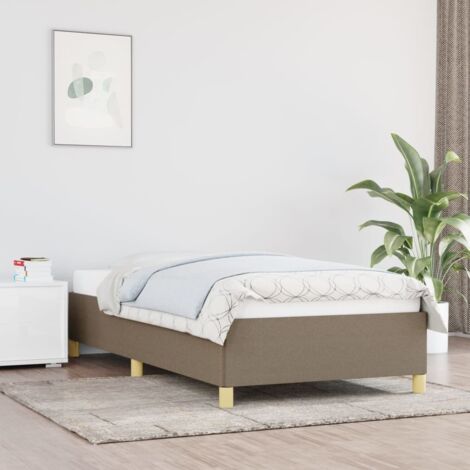 Lit simple pour adulte Cadre de lit - Taupe 90x190 cm Tissu BV119606 - BonneVie (1/5)
