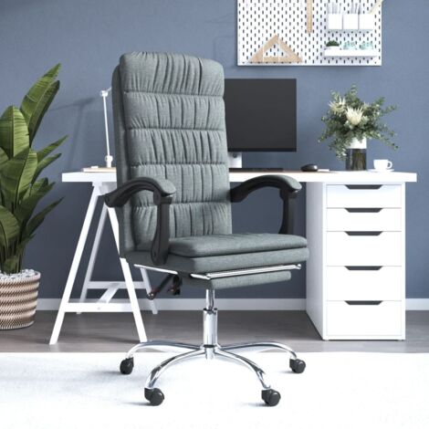 Chaise de bureau inclinable Fauteuil gamer - Chaise d'ordinateur Gris foncé Tissu BonneVie-78389 (1/5)