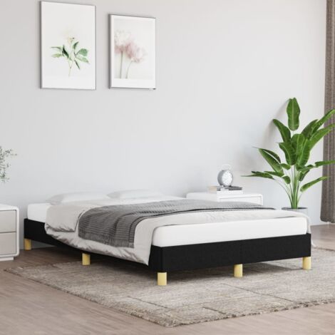 Lit simple pour adulte - Cadre de lit Noir 120x200 cm Tissu BV990247 - BonneVie (1/5)