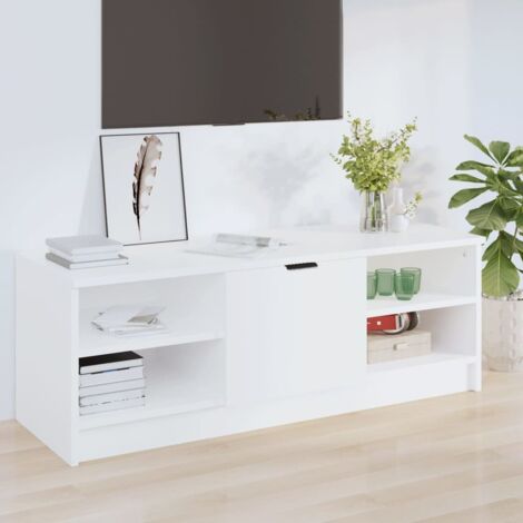 Meuble TV pour Salon - Armoire TV Blanc 102x35,5x36,5 cm Bois d'ingénierie BV652472 - BonneVie (1/5)