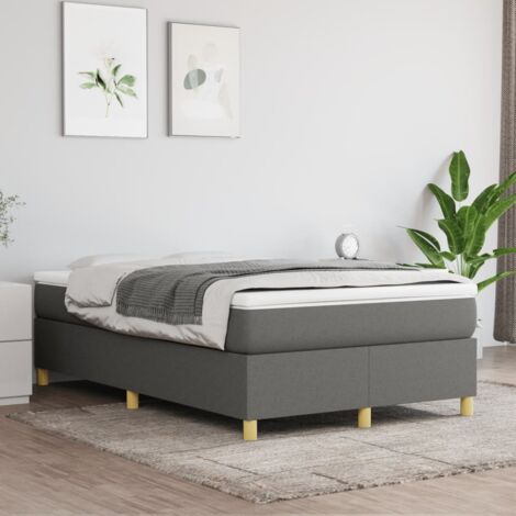Sommier à ressorts de lit - Sommier pour Adulte et Enfant - Gris foncé 120x200 cm Tissu BV852474 - BonneVie (1/5)